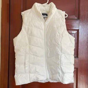 Lands End XL White 80% Down vest